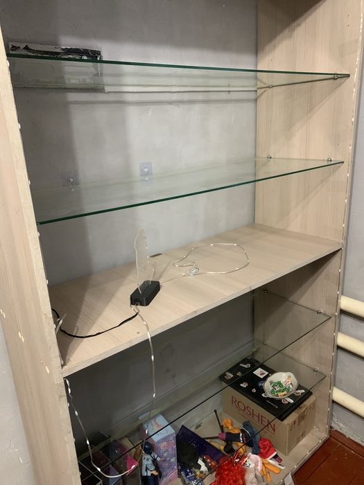 Стелаж з склом, с стеклом, шкаф, витрина
