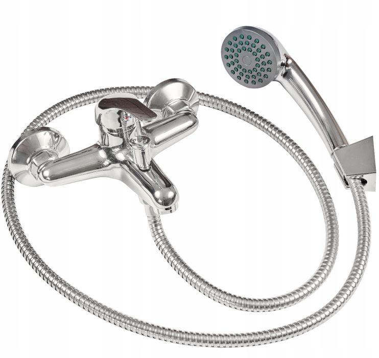 Bateria Wannowa Prysznicowa Ścienna Kran Wannowo Natryskowa Chrom