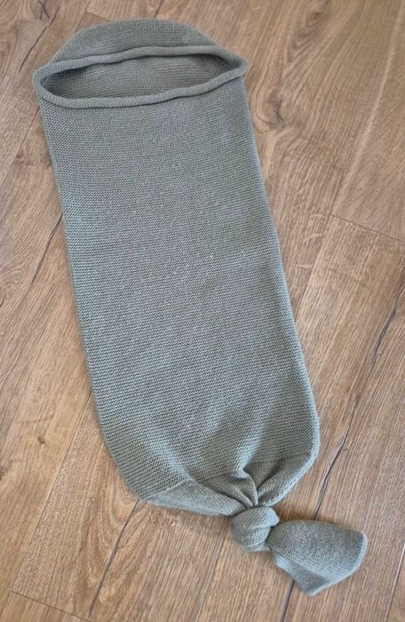 Hvid Kokon niemowlęcy z wełny merino khaki