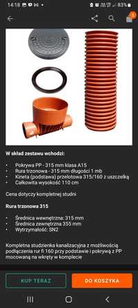 Sprzedam nową studnię 160 mm przelot