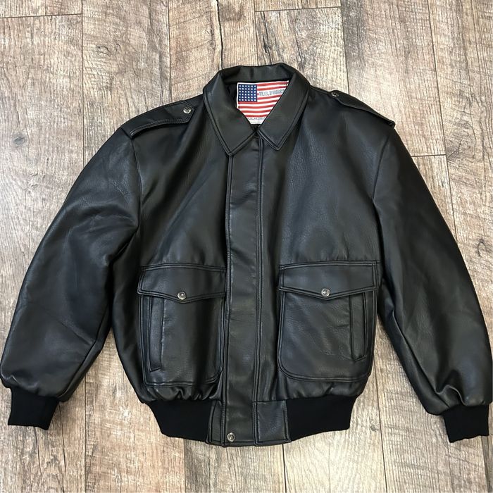 Мужской Бомбер кожаный авиатор пилот