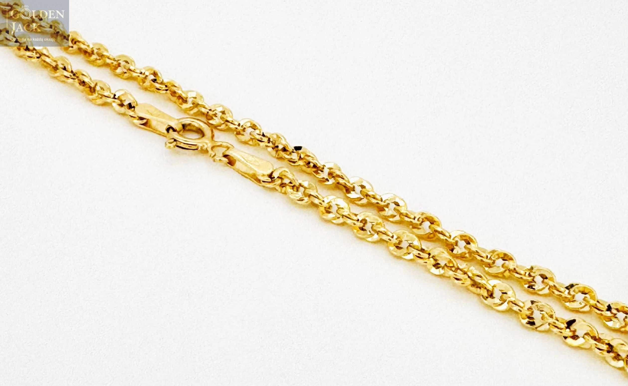 Złota bransoletka splot Korda złoto pr. 585 waga 1,07 g długość 18 cm