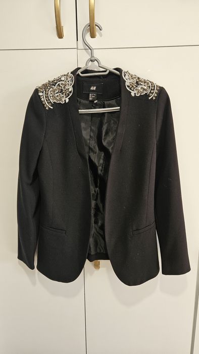 Czarny zakiet marynarka h&m 34 xs