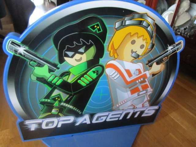 Playmobil enorme  placa promocional original Top Agents