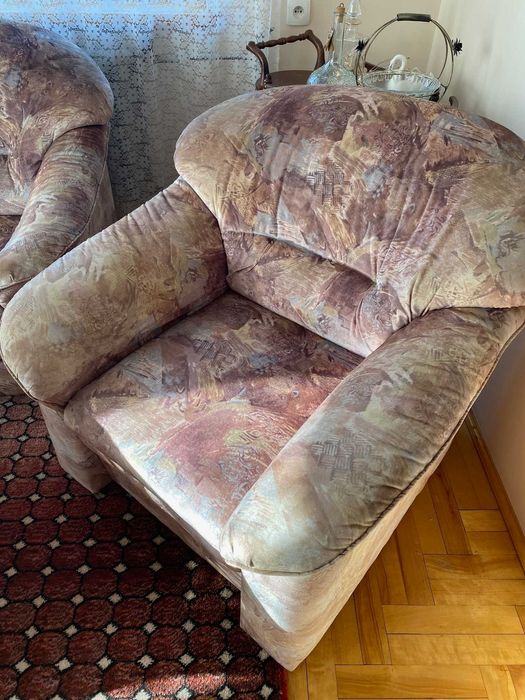 Sofa rozkładana z fotelami