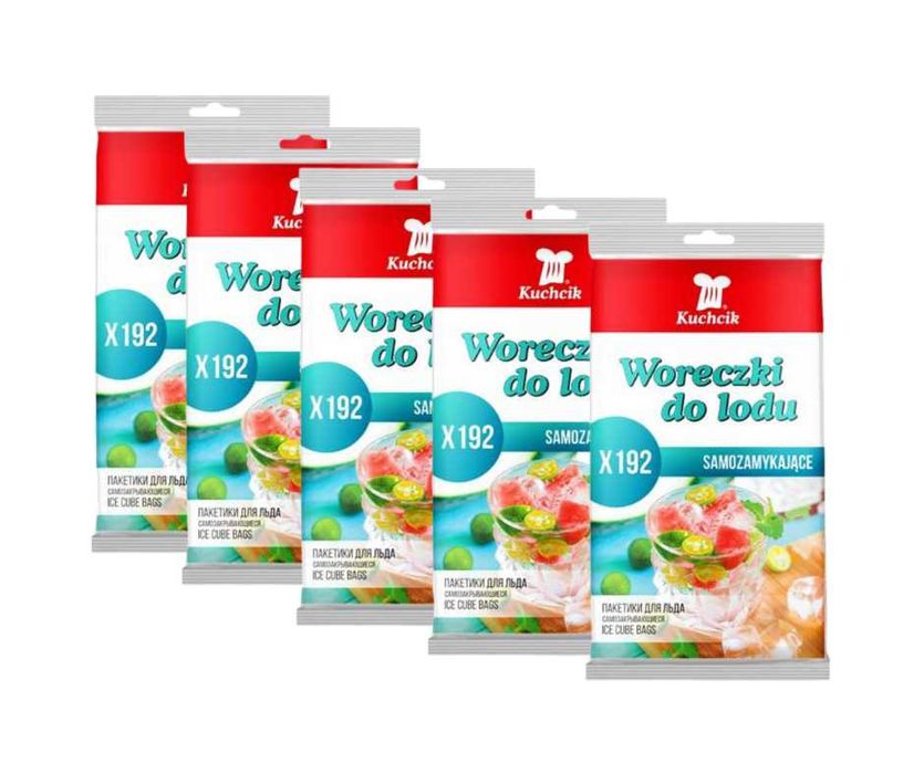 Woreczki do lodu 5 sztuk KUCHCIK 960 kulek lodu – WYPRZEDAŻ 2025