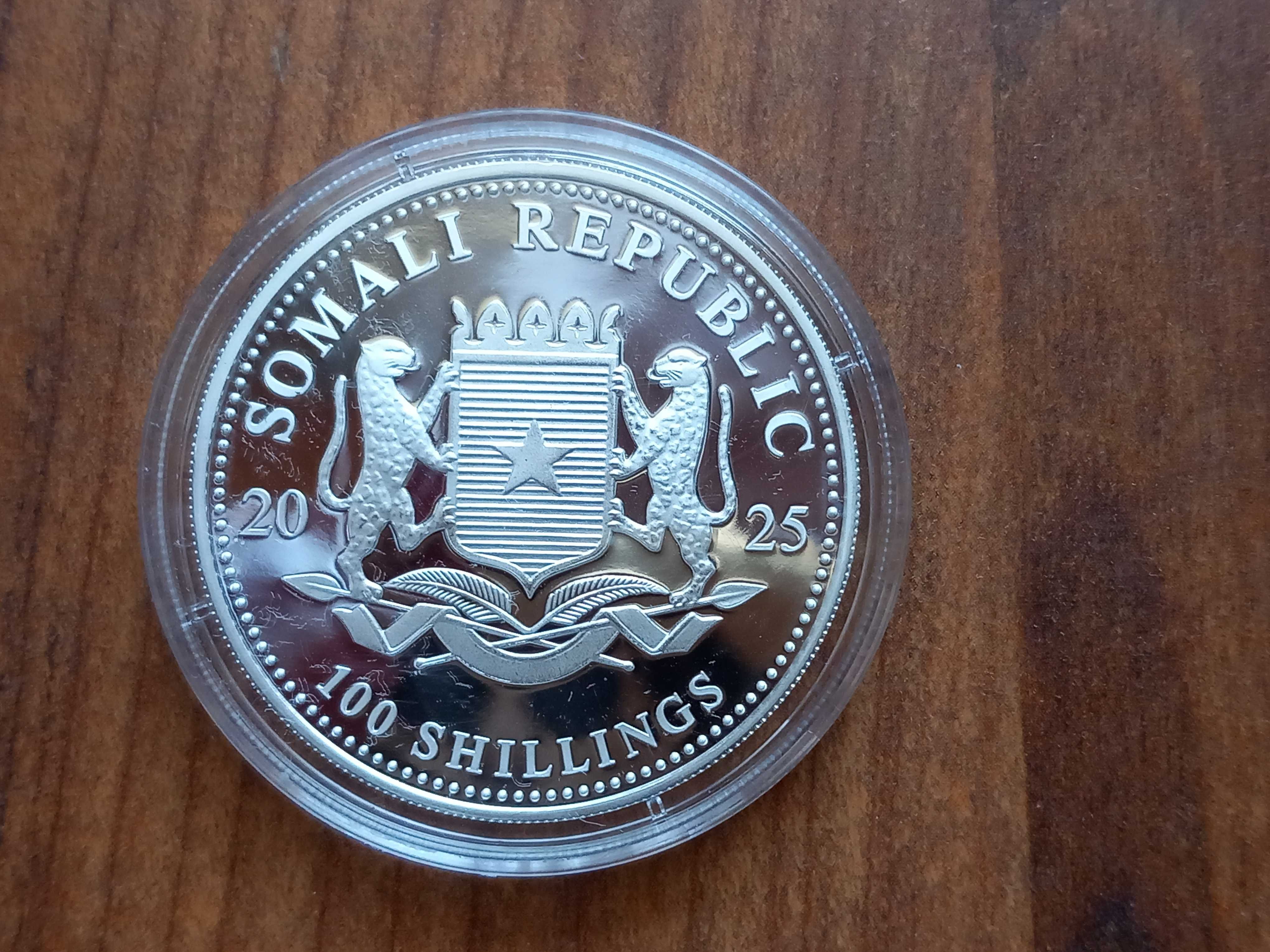 Moeda 100 Shillings "Leopardo" 2025 Somália