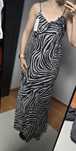 Sukienka letnia wyjściowa elegancka zebra motyw zebry odkryte plecy