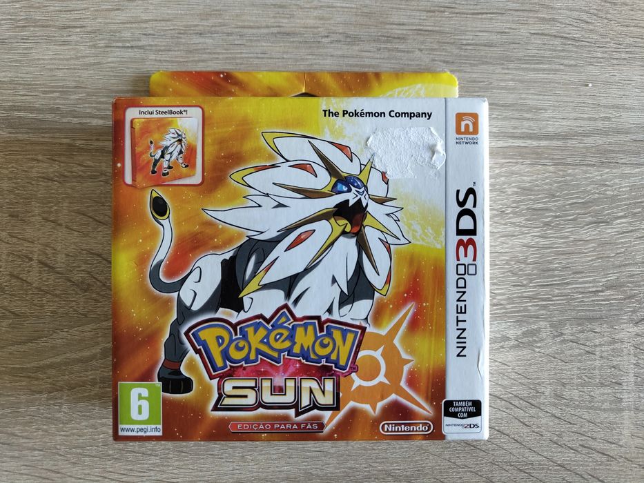 Pokémon Sun – Edição para Fãs (com caixa, steelbook e manuais)
