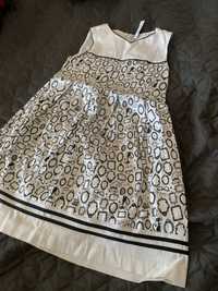 Bialo czarna  letnia sukienka r.116 cm