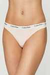 Calvin Klein kremowe stringi roz. S