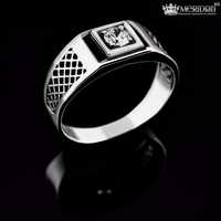 Серебряное кольцо печатка 21 22 с камнями можно на подарок