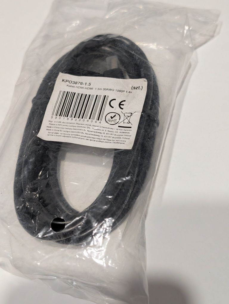Kabel HDMI do HDMI 1.5m FULL HD Nowy
