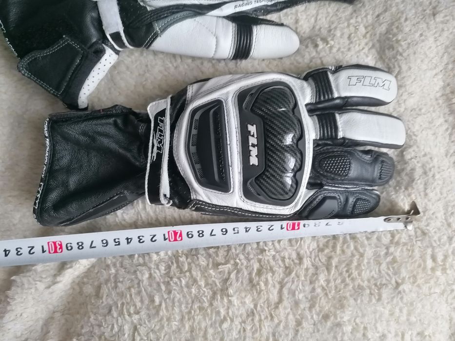 Rękawice motocyklowe FLM męskie skóra jak nowe rozmiar XL