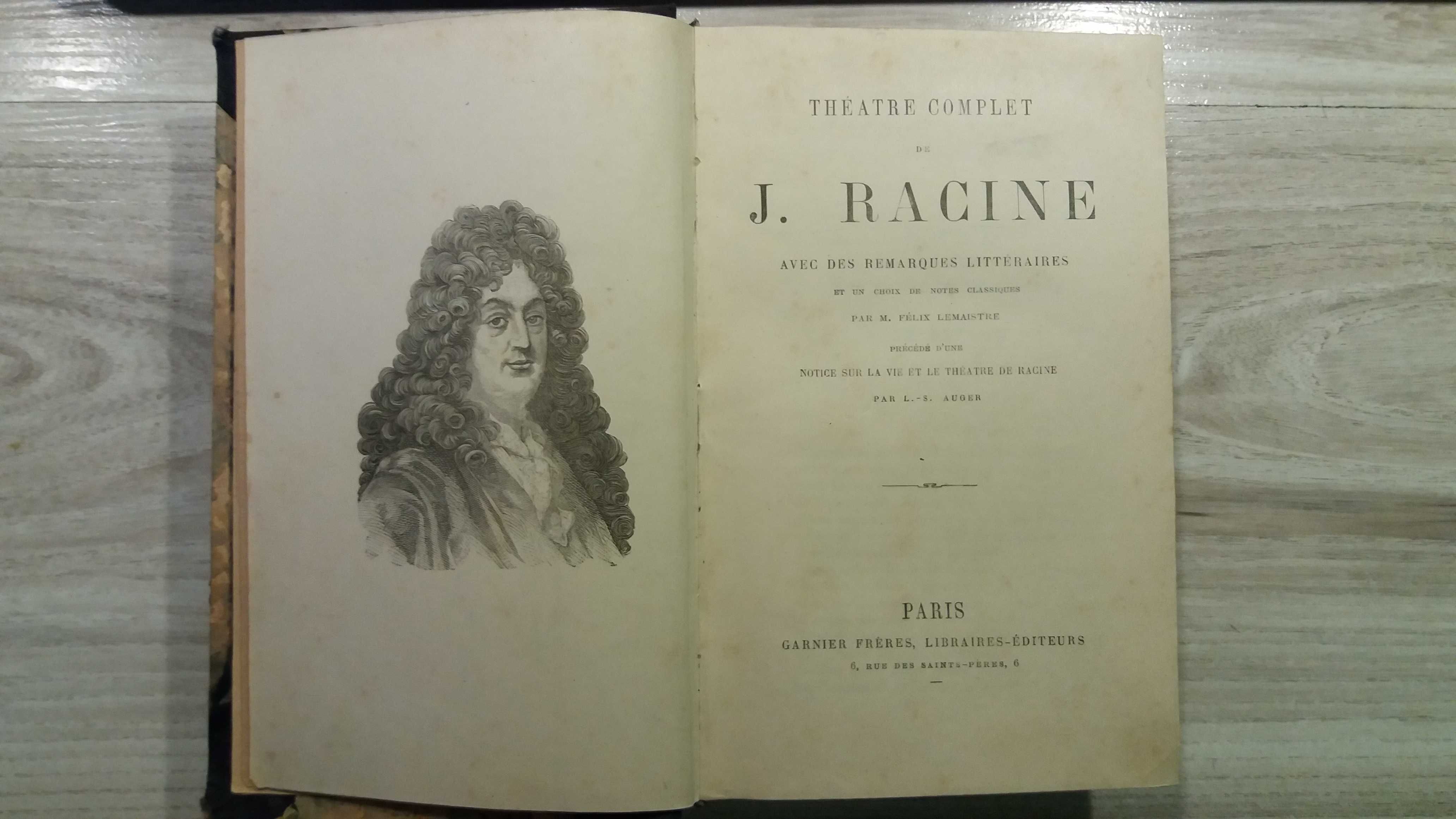 Theatre complet DE JEAN RACINE 1890 antykwariat antyk stare książki