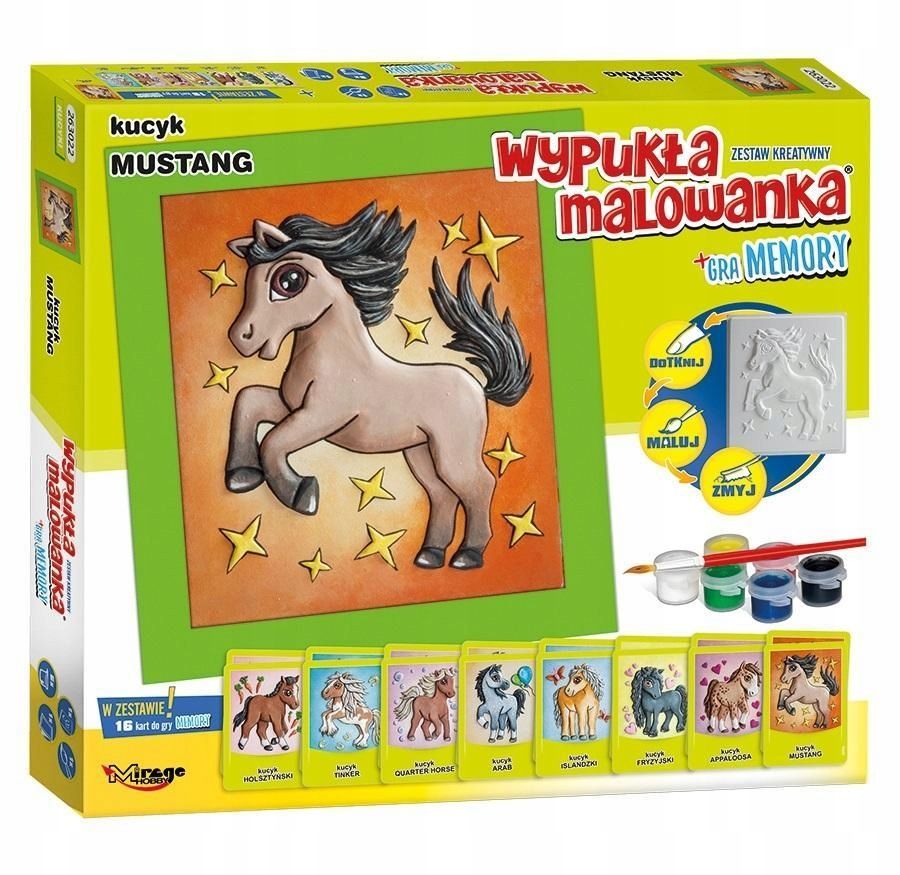 Wypukła Malowanka Kucyk Mustang + Gra Memory