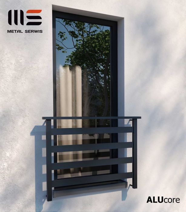 Balustrada francuska aluminiowa balkon francuski 130cm RAL WYSYŁKA