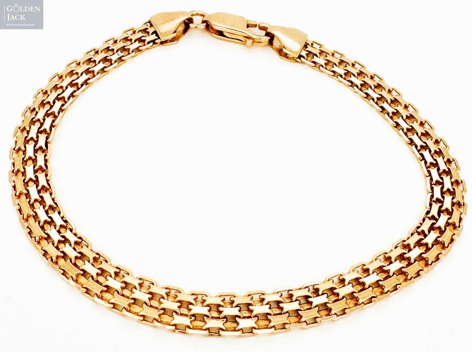 Złota bransoletka splot Bismark różowe złoto pr. 585 dł. 20 cm 7,65 g