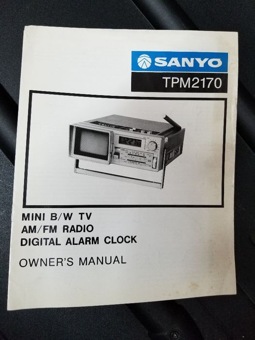 Sanyo TPM2170 televisão, relógio e rádio vintage