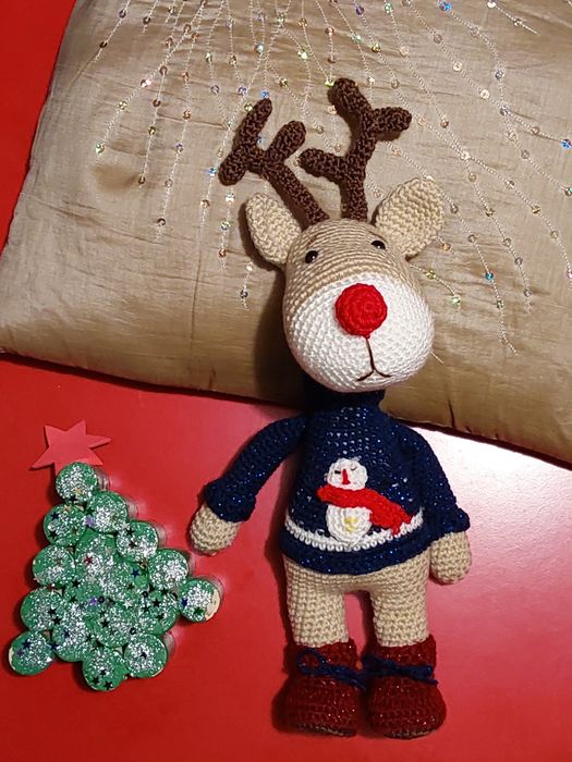 Rena de Natal Amigurumi