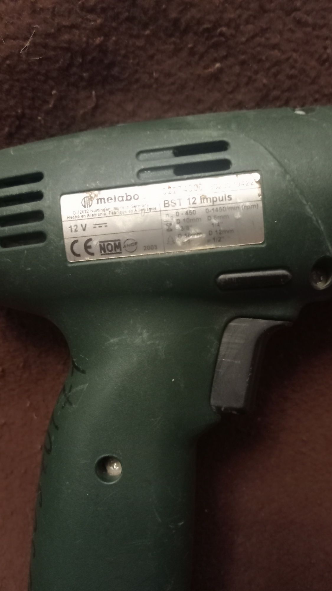 Шуруповёрт " Metabo" BST-12 Impuls 12v