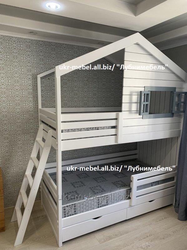 Двоярусне дерев'яне ліжко Дакер (кровать двухъярусная