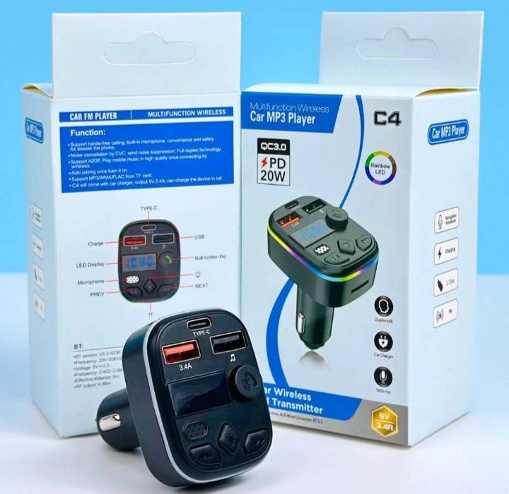 FM-модулятор C4 Car FM Player Bluetooth, Трансмітер