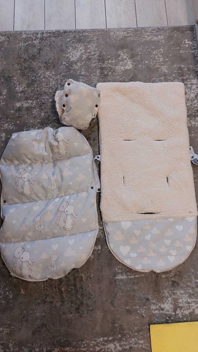 Зимовий конверт, конверт для дитини  0-24 місяців 2 муфти