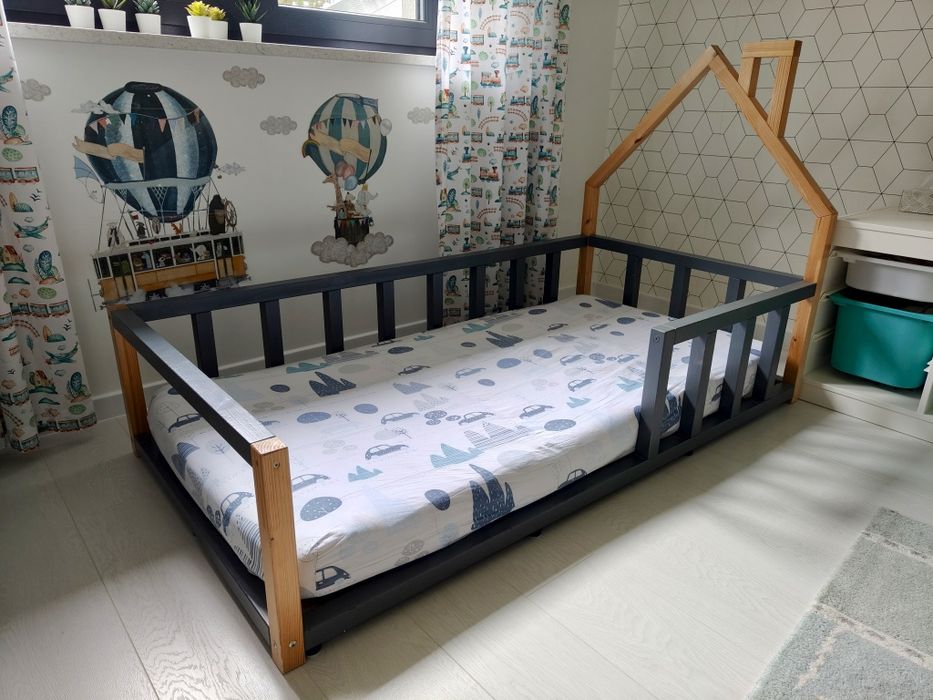 Łóżko łóżeczko dziecięce domek 160x80 Materac Stelaż