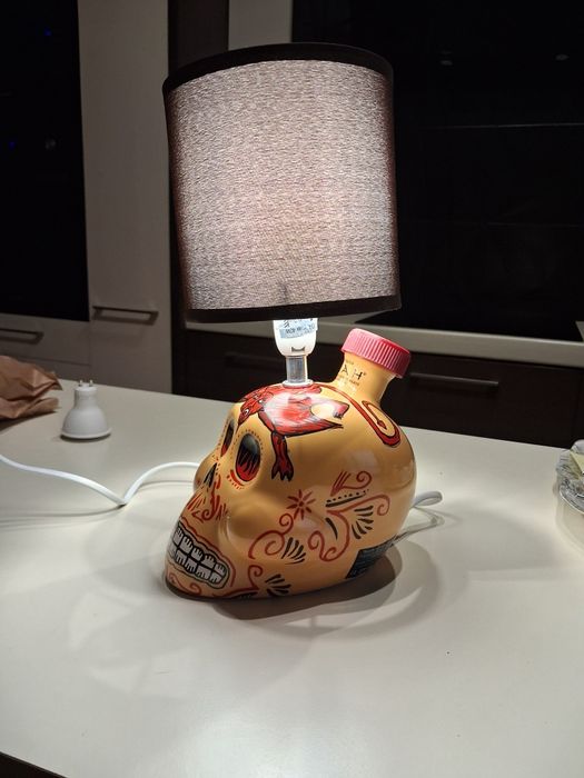 Lampka nocna czaszka rękodzieło unikat