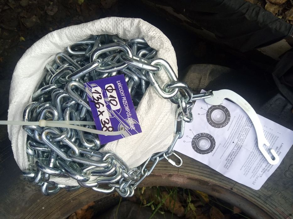 Fabrycznie nowe łańcuchy śniegowe 13.6-38 ciągnika rolniczego