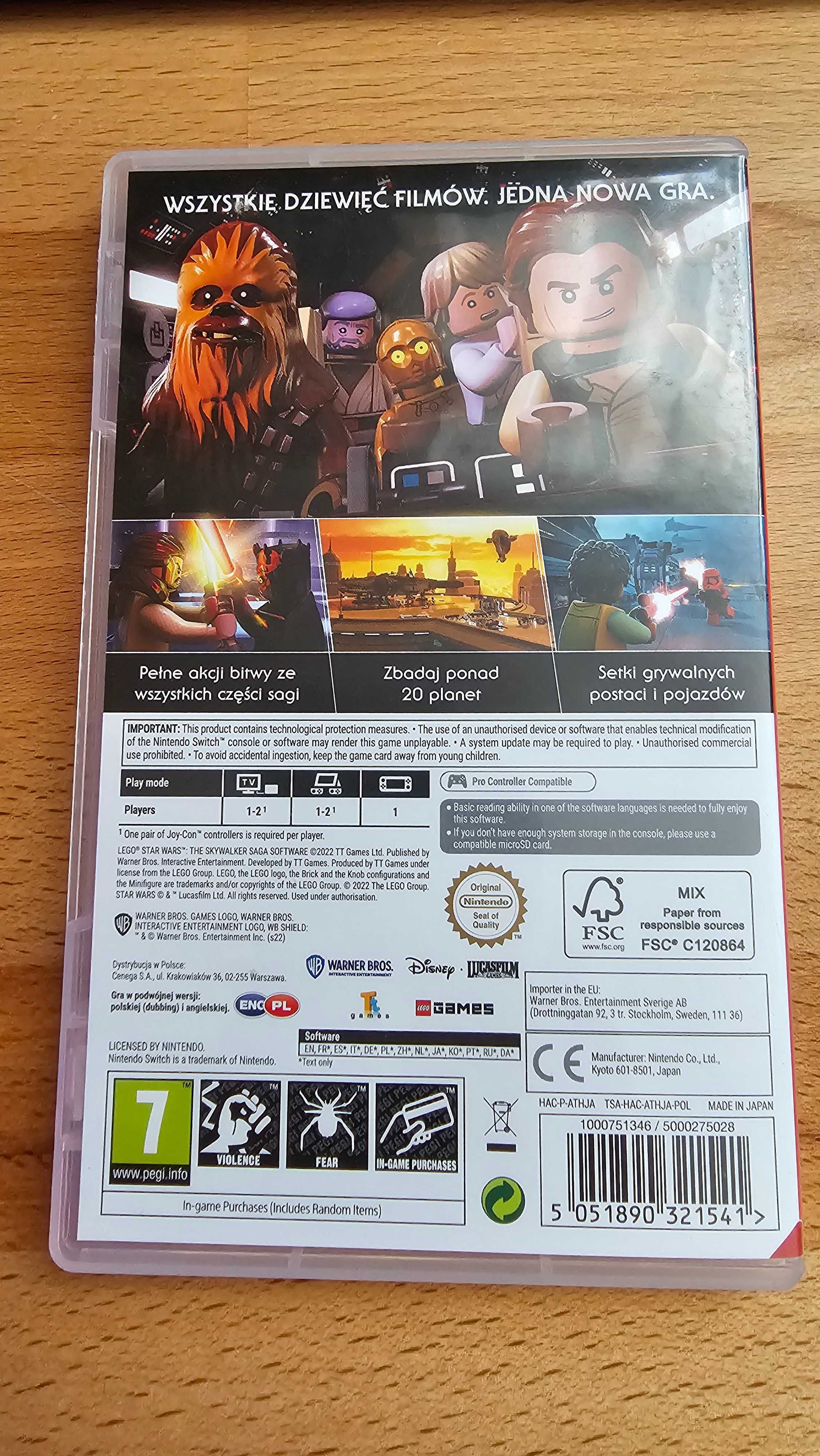 Lego Gwiezdne Wojny Saga Skywalkerów Nintendo Switch