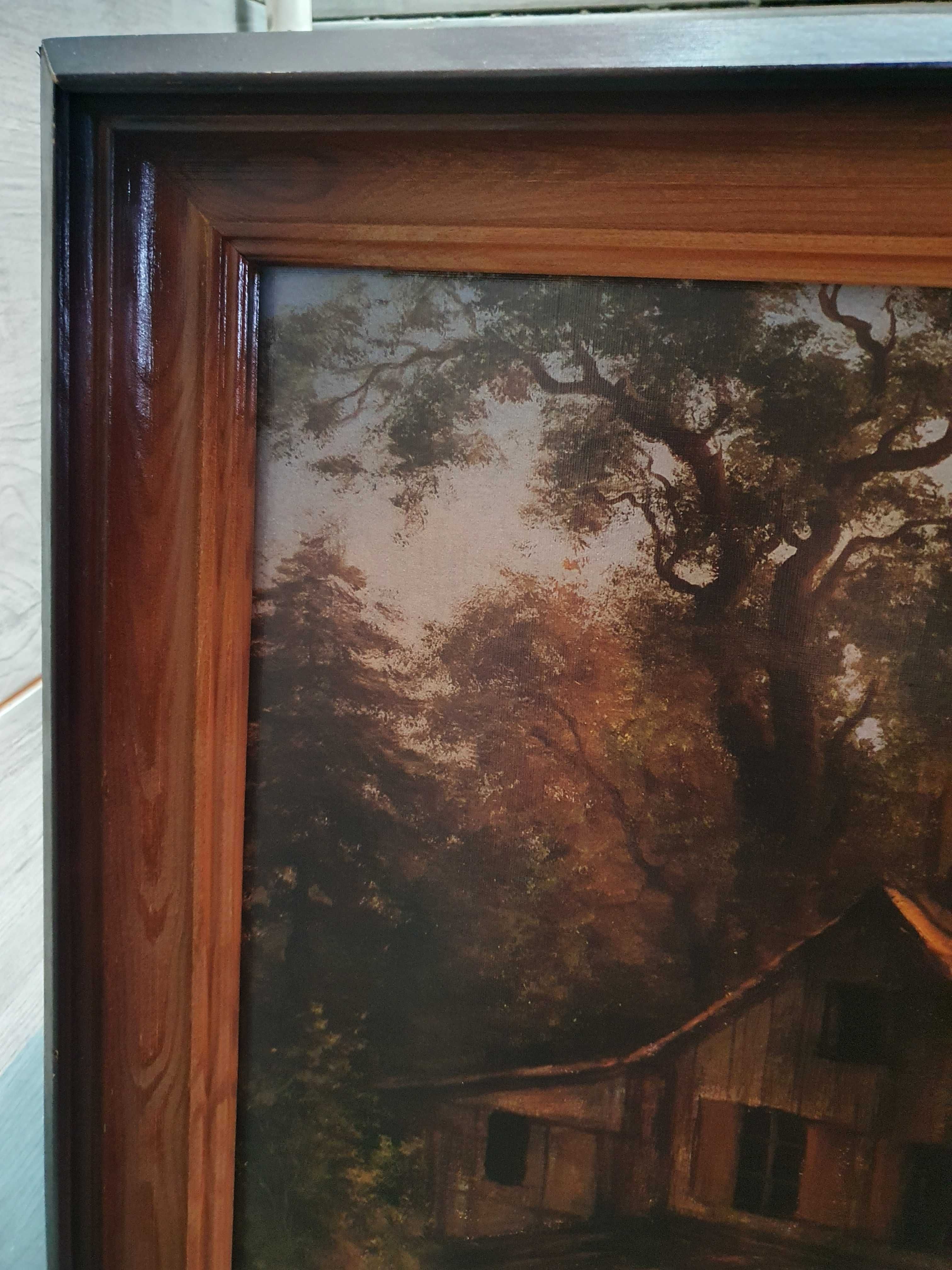 Reprodukcja obrazu "Stary Młyn" Cezary Różycki w drewnianej ramie
