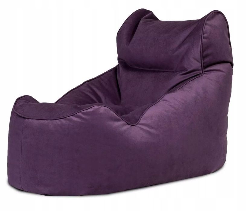 Fotel pufa z wypełnieniem granulkami Undo Amore Plusz fioletowy