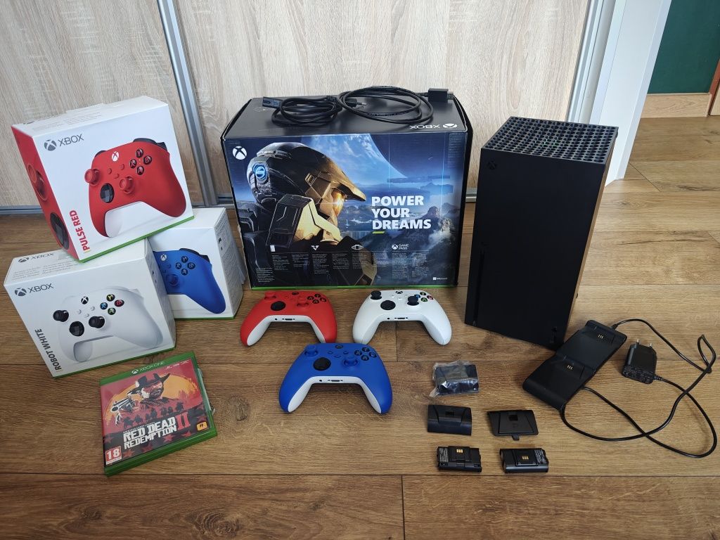 Konsola Xbox Series X 1TB / 3 pady / ładowarka / akumulatory / karton