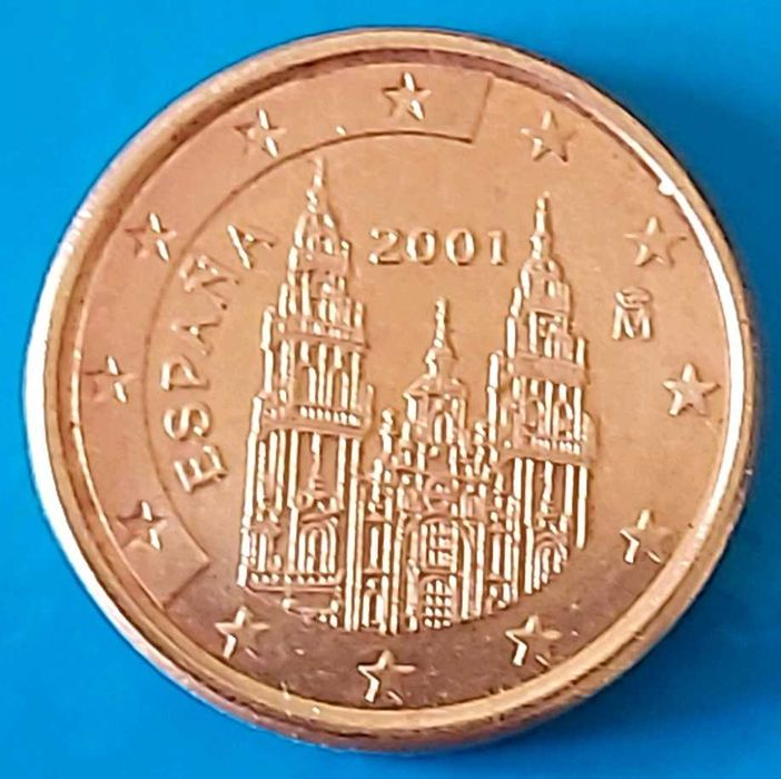 1 Cêntimo de 2001 de Espanha, Santiago Compostela