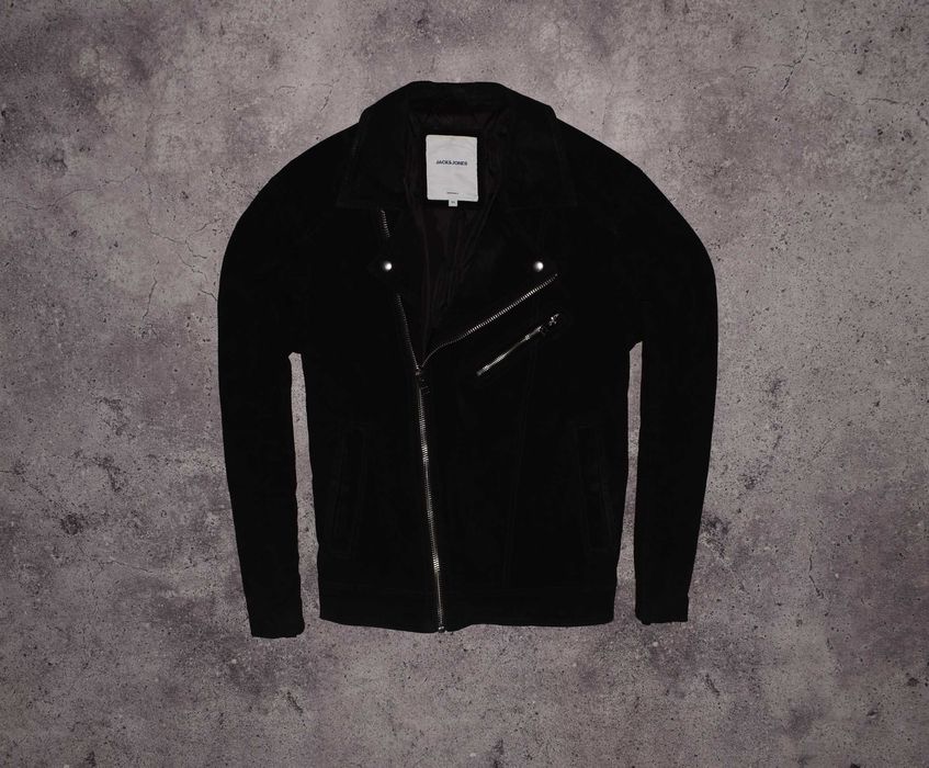 Jack and Jones Suede Biker Jacket (Чоловіча Шкіряна Куртка Косуха )