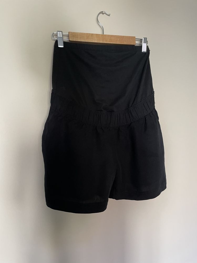 Krótkie spodenki ciążowe H&M Mama lniane len wiskoza modne
