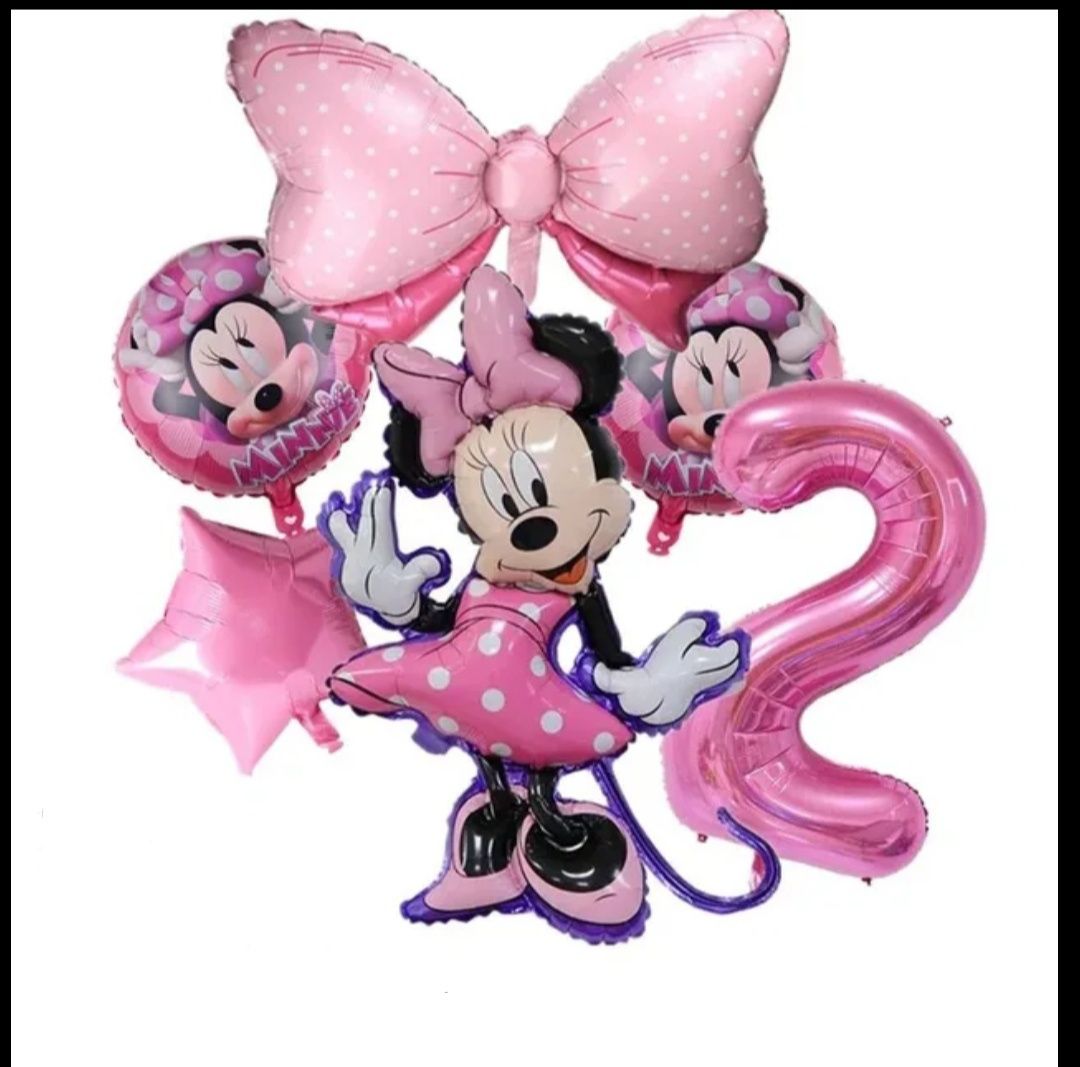 Zestaw balonów Minnie na 2 latka