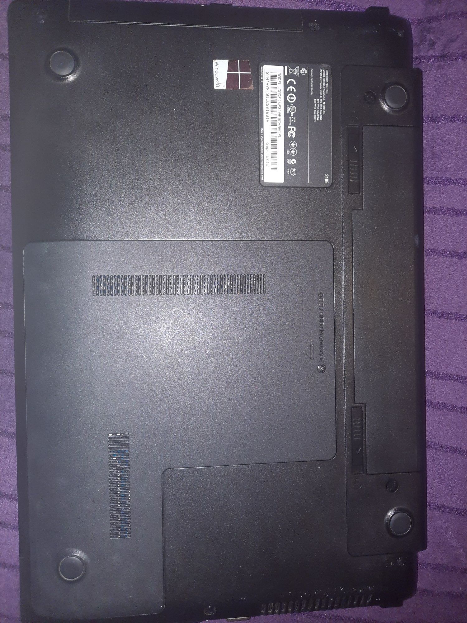 Laptop Samsung 310E plus Windows 8