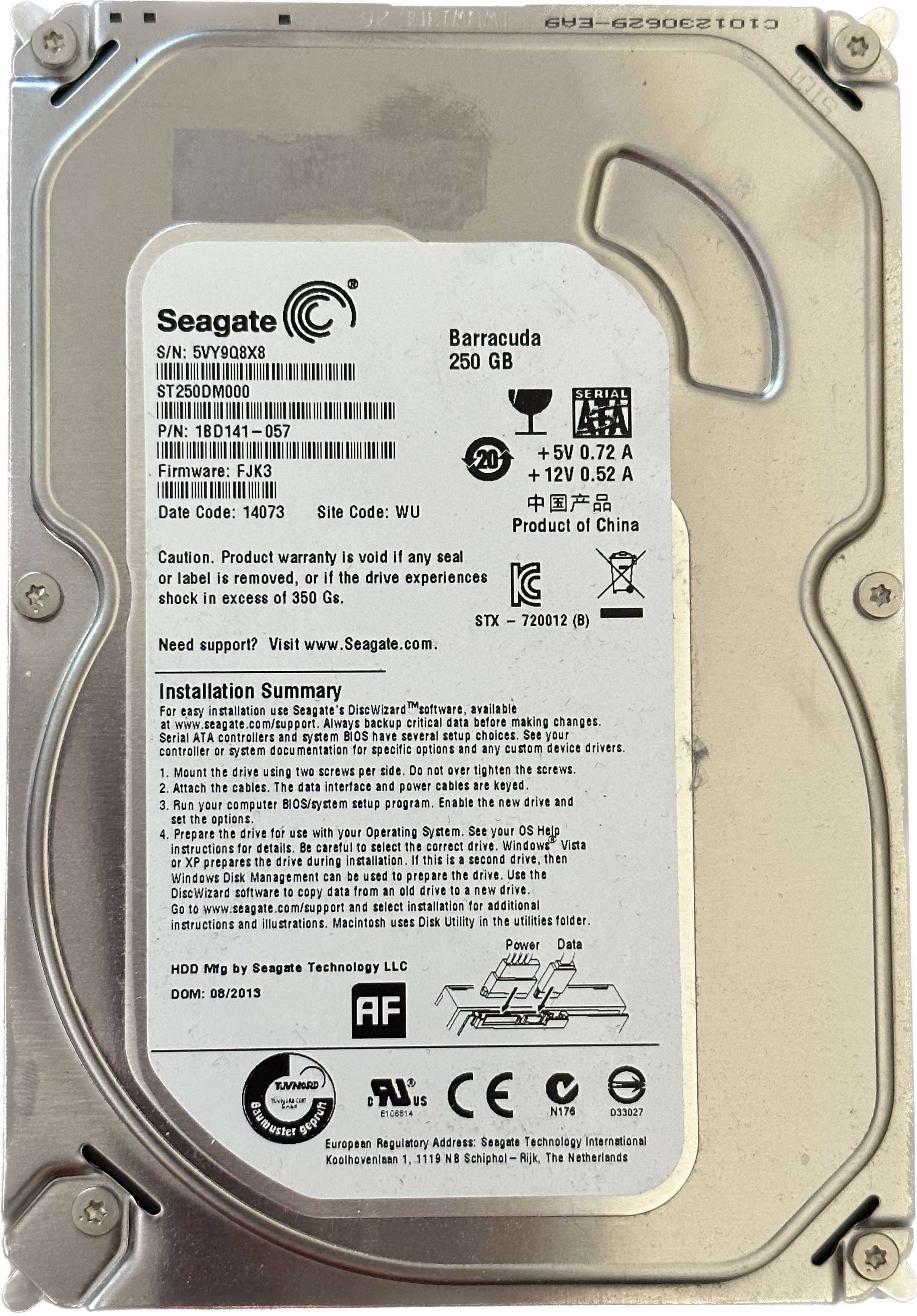 Жесткий диск Б У HDD Seagate 250GB 16MB 7200RPM 3,5 " опт