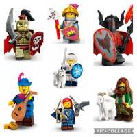 Lego CMF Bat Lord Pasterz z kozą Bard Ork Sokolniczka Rycerka Śnieżny