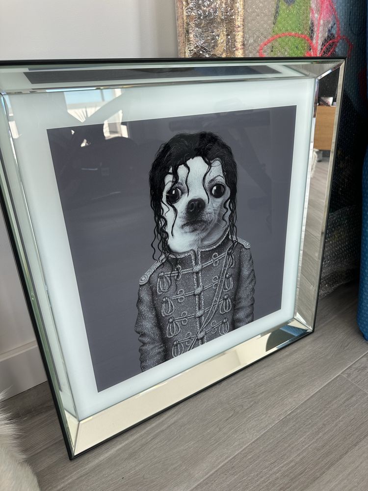 quadro moldura em espelho King Dog