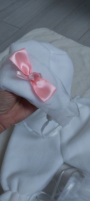 Piękny zestaw do chrztu dla dziewczynki małej księżniczki sukienka 62