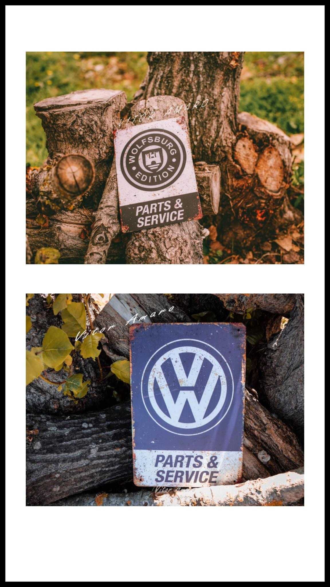 Placa/Chapa de Metal Vintage/Retro Volkswagen ou Wolfsburg|NOVAS