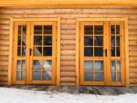 Drzwi drewniane tarasowe 140x200 NA ZAMÓWIENIE do domu z bali