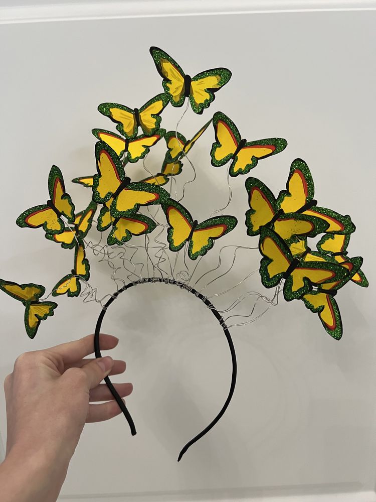 Декоративный обруч ободок с бабочками