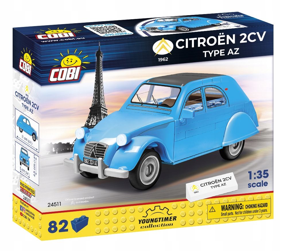 Klocki Cobi 24511 Samochód Citroen 2Cv Az Pojazd  Auto Autko 82 El
