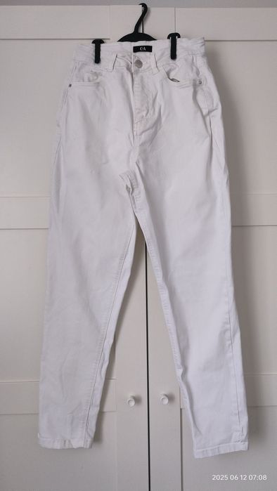 Jeansy Mom fit c&a 34/36 białe