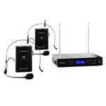 Zestaw 2 MIKROFONÓW BEZPRZEWODOWYCH Nagłownych Malone Auna Pro VHF-400